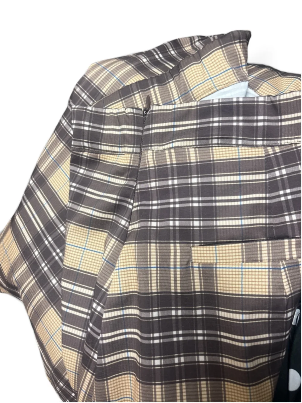 Plaid Mini Golf Skirt Size M Beige Brown